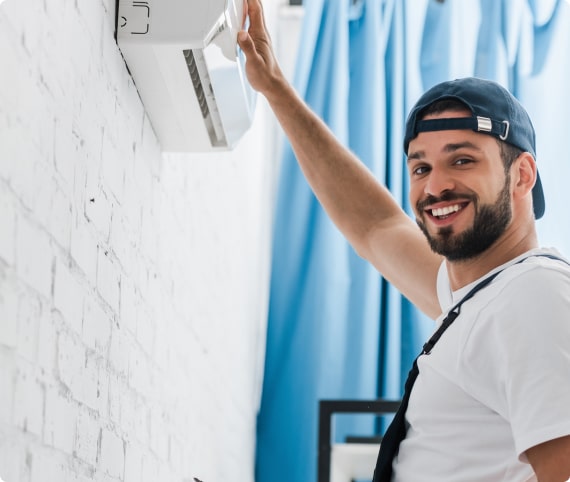 HVAC technician at work